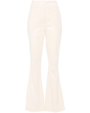Genny Crinkled-Finish Flared Trousers - White