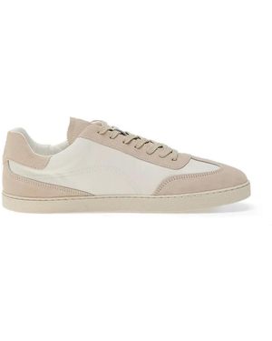 Groundies Panama Panelled Suede-Trim Trainers - White