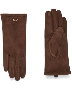 Nenette Guanti Zinc Con Logo - Marrone