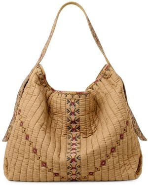 Ba&sh Large Lenny Embroidered Tote Bag - Natural