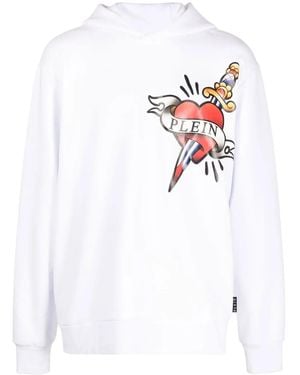 Philipp Plein Logo-Print Hoodie - White
