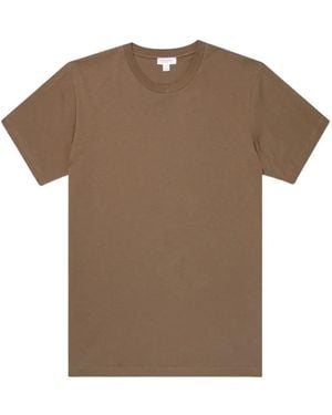 Sunspel Camiseta Riviera Con Cuello Redondo - Marrón