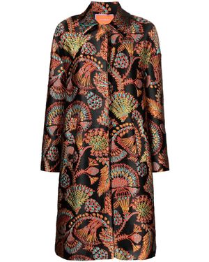 La DoubleJ Boxy Sicomore Jacquard Coat - Black