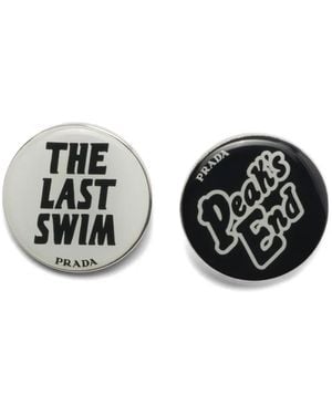 Prada Pins Mit Logo (2Er-Set) - Schwarz