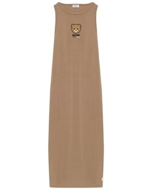 Moschino Active Teddy Bear Sleeveless Midi Dress - Natural