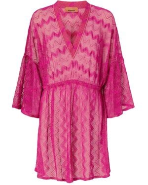 Missoni Zigzag-Woven Mini Dress - Pink