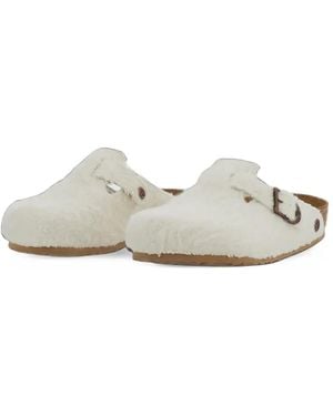 Birkenstock Buckle-Fastening Wool Sandals - White