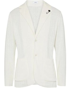 Lardini Notched-Lapel Single-Breasted Blazer - White