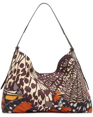 Inoui Edition Butterfly-Print Shoulder Bag - Brown