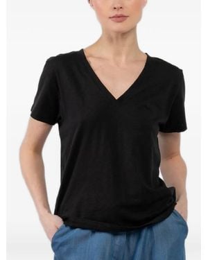 Velvet Ellie V-Neck Short-Sleeve T-Shirt - Black
