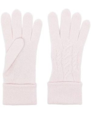 N.Peal Cashmere Cable Gloves - Pink