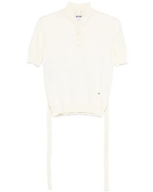 Moschino Button Detail Knit Top - White