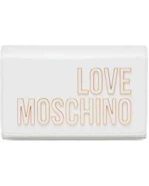 Love Moschino Lettering Chain Clutch Bag - White