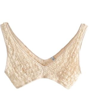Baserange V-Neck Textured Top - Natural