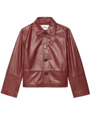 Zadig & Voltaire Lederjacke Mit Knopfverschluss - Rot