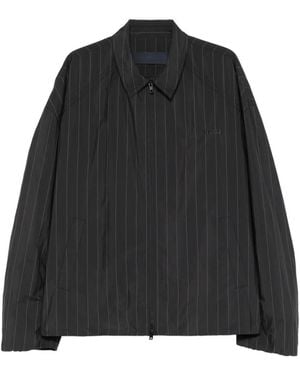 Juun.J Pinstriped Zip Jacket - Black
