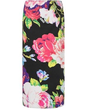 Moschino Midi Floral-Pattern Skirt - White
