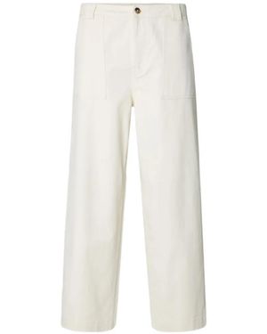 SELECTED Wide Leg Trousers - White