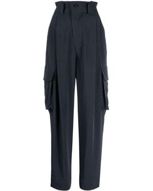 Y's Yohji Yamamoto Draped Cargo Trousers - Blue