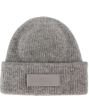 Jacquemus Gros Grain Beanie Hat - Grey