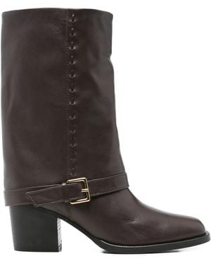 Evaluna Buckle-strap Boots - ブラウン