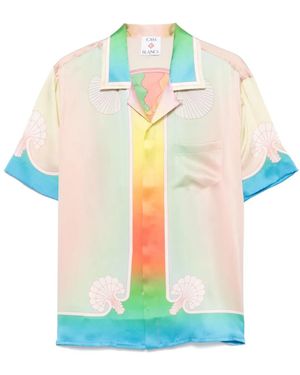 CASABLANCA Chemise À Boutonnière Sur Le Devant - Bleu