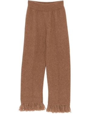 Alanui Fringed Knitted Trousers - Brown