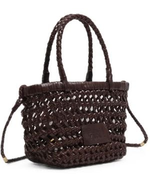Bimba Y Lola Dunkelbraune Geflochtene Ledertasche - Schwarz