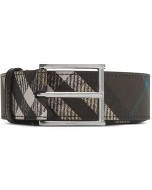 Burberry Checked Belt - Grey