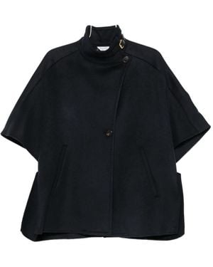 Max Mara Derrik Buckle-Detail High-Neck Cape - Black