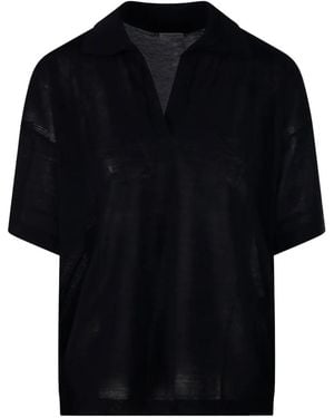 Roberto Collina Collared V-Neck T-Shirt - Black