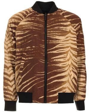 Just Cavalli Patterned Zip-Up Jacket - Brown