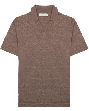 LUIGI GENTILE Fine-Knit Short-Sleeve T-Shirt - Brown