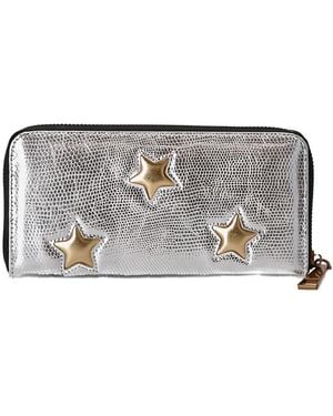 Kurt Geiger Star-Detail Zip-Fastening Wallet - Gray
