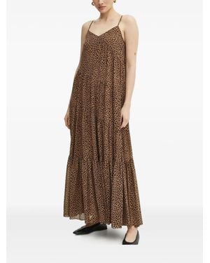 MICHAEL Michael Kors Leopard-print Tiered Maxi Dress - Natural