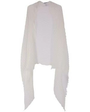 Issey Miyake Feather Ramie Pleats Stole Scarf - White