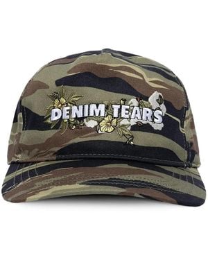 DENIM TEARS Floral Logo Trucker Hat - Black