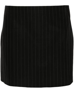 P.A.R.O.S.H. Pinstripe-Pattern Thigh-High Skirt - Black