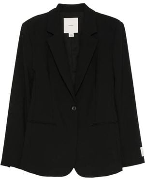Calvin Klein Single-Breasted Logo-Patch Jacket - Black