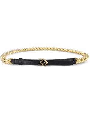 Fendi Ff Diamonds Chain Belt - White