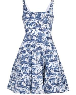 STAUD Vestido Corto Wells - Azul