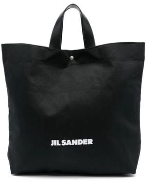 Jil Sander キャンバス ハンドバッグ - ブラック