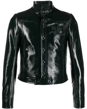 Courreges Button-Up Faux-Leather Jacket - Black