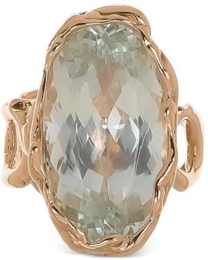 Lucifer Vir Honestus 18Kt Ros�Gouden Reticolo Aquamarijn Ring - Roze