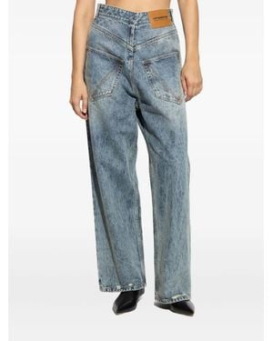 Vetements Distressed-Effect Wide-Leg Jeans - Blue