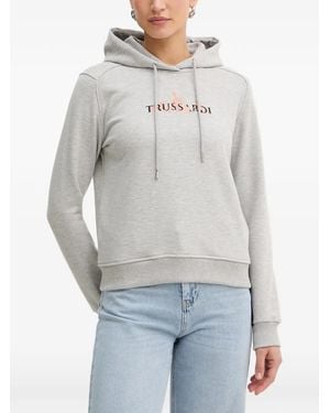 Trussardi Logo Hoodie - Gray