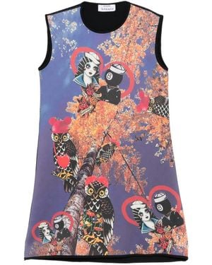 The Artistylist Autumn Printed Mini Dress - Blue