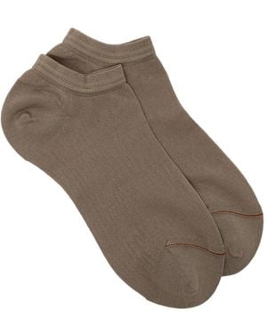 ZEGNA Striped Ankle Socks - Brown
