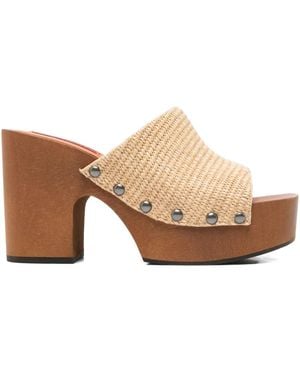 Simon Miller 110Mm Stud-Detail Heeled Sandals - Natural