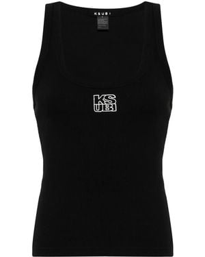 Ksubi Stacked Origin Ribbed Tank Top - Black
